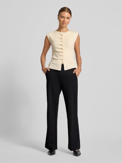 MAC Loose fit stoffen broek van viscosemix, model 'Chiara' Zwart - 1