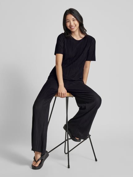 VILA T-Shirt mit Plisseefalten Modell 'PLISA' Black 1