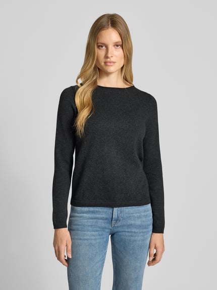 Marc O'Polo Regular fit gebreide pullover met scheerwol Donkergrijs - 4