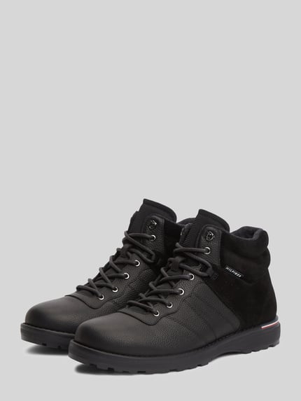 Tommy Hilfiger Schnürstiefel aus echtem Rindsleder Black 1