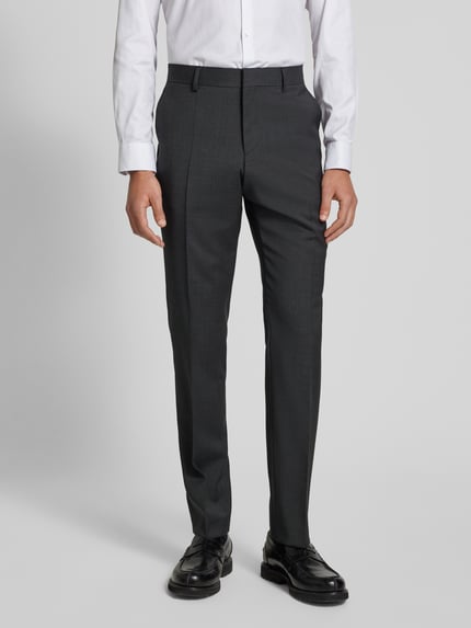 BOSS Regular Fit Anzughose mit Bügelfalten Modell 'Genius' Anthrazit 4