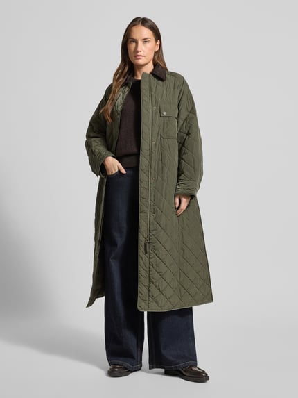 Weekend Max Mara Płaszcz pikowany o kroju comfort fit z dodatkiem wielbłądziej sierści model ‘COCCOLE’ Khaki 1