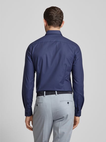 OLYMP No. Six Super Slim Fit businesshemd van twill met stretch-aandeel Marineblauw - 5
