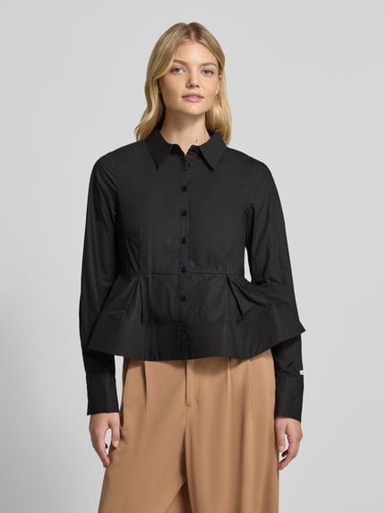 Karo Kauer Getailleerde blouse van puur katoen Black - 4