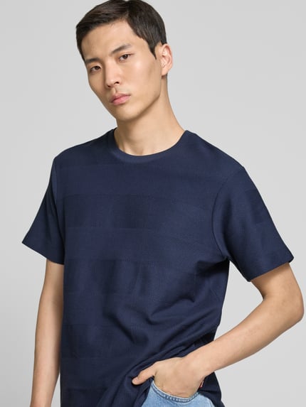 JOOP! JEANS T-Shirt mit Strukturmuster Modell 'Ismet' Marine 3