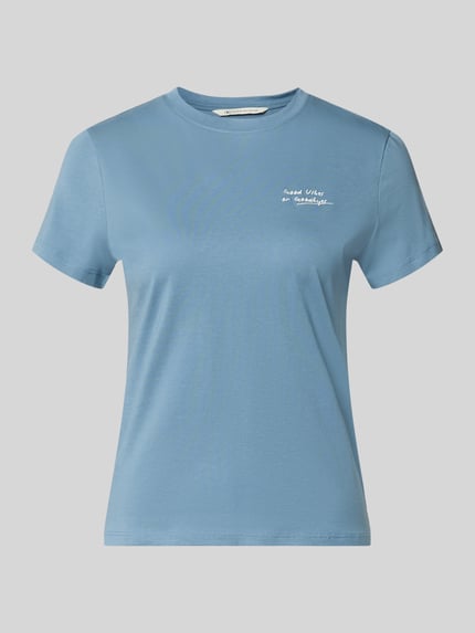 Tom Tailor Denim Regular Fit T-Shirt aus reiner Baumwolle Hellblau 2