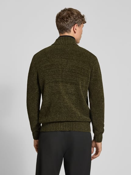 GUESS Gebreid jack met ritssluiting model 'NOEL' Donkergroen - 5