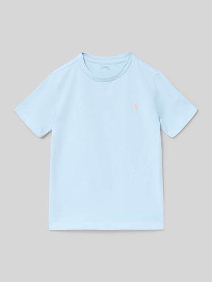 Produktfoto, Regular Fit T-Shirt aus reiner Baumwolle von Polo Ralph Lauren Kids, efekt: jednolity kolor, wyhaftowane logo, dżersej