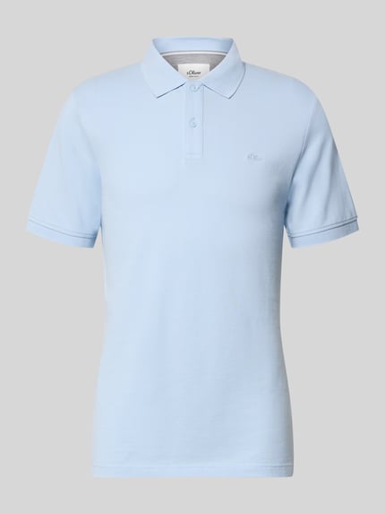 s.Oliver RED LABEL Regular Fit Poloshirt aus reiner Baumwolle Hellblau 2