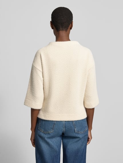 zero Sweter ze stójką i rękaw o dł. 3/4 Beżowy 5