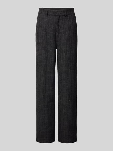Produktfoto, dunkelgraue Damen Stoffhose mit Glitter-Effekt, Modell 'Emmett' von Neo Noir, Gerader-Schnitt, französische Eingrifftaschen, Bundweite 37 cm, Innenbeinlänge 77 cm