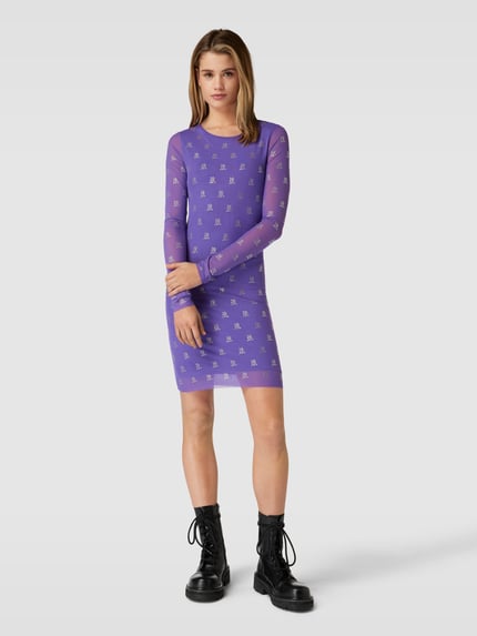 REVIEW Mini-jurk BLING van mesh met strass-steentjes Paars - 1