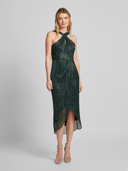 Adrianna Papell Cocktailkleid mit Knotendetail Dunkelgruen 1