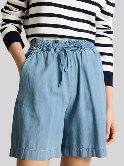 Tom Tailor Denim loose fit short van puur katoen Lichtblauw - 3
