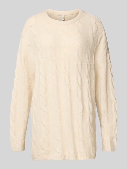 ONLY Regular Fit Strickpullover mit Strukturmuster Modell 'JEANETTE' Offwhite 2