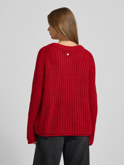 Smith and Soul Sweter z dzianiny o kroju relaxed fit z dodatkiem moheru Czerwony 5