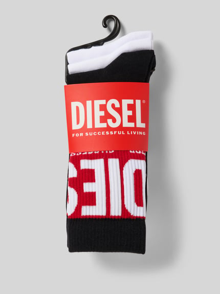 Diesel Socken mit Label-Print im 3er-Pack Weiss 3