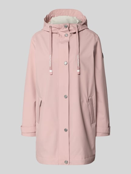 Produktfoto, Jacke mit Ärmelriegeln von NAUTGÅRD w odcieniu pudrowego różu, krój regular fit, kaptur z troczkiem, listwa guzikowa, kieszenie na zamek, długość tyłu w rozmiarze S: 90 cm, szerokość ramion w rozmiarze S: 45 cm, szerokość w rozmiarze S: 51 cm, długość rękawa w rozmiarze S: 62 cm