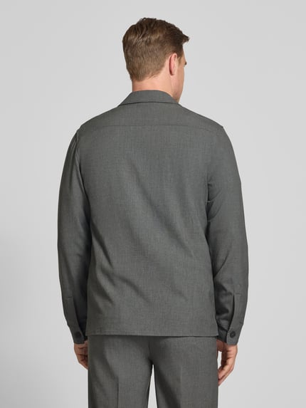 Lindbergh Relaxed Fit Hemdjacke mit Kentkragen und Brusttaschen Mittelgrau 5