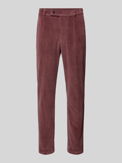 Slim Fit Hose aus Baumwoll-Mix in Cord-Optik Modell 'Cliffer' Shop The Look MANNEQUINE