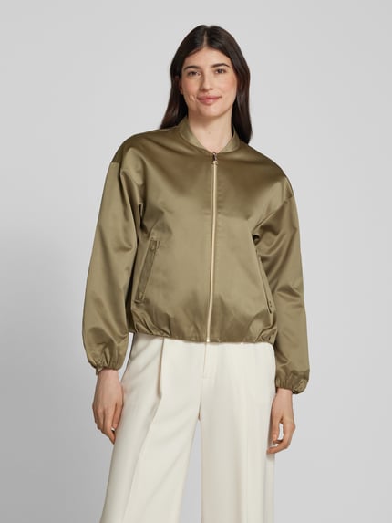 s.Oliver BLACK LABEL Oversized blouson met elastische zoom Olijfgroen - 4
