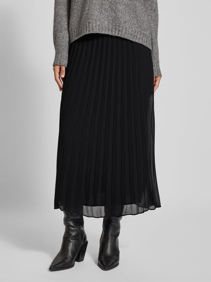 s.Oliver BLACK LABEL Soepele plissérok met viscose voering Zwart - 4