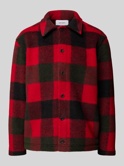 Les Deux Regular Fit Hemdjacke mit Woll-Anteil Modell 'Jermaine' Rot 2