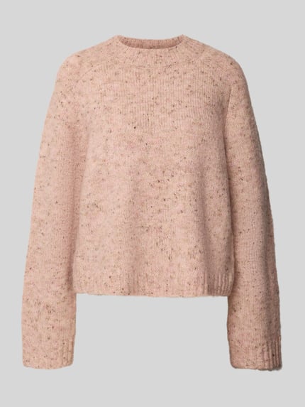 VERO MODA Regular Fit Strickpullover mit Woll-Anteil Modell 'INGRID' Hellrosa Melange 2