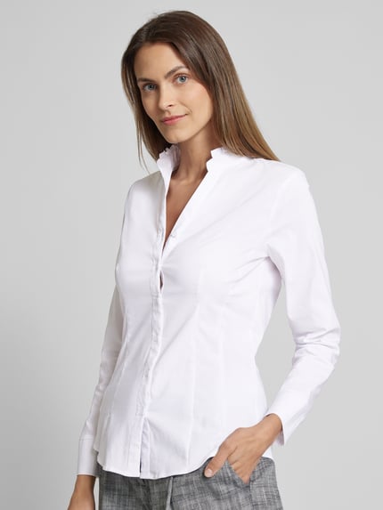 MORE & MORE Bluse mit Stehkragen Weiss 3
