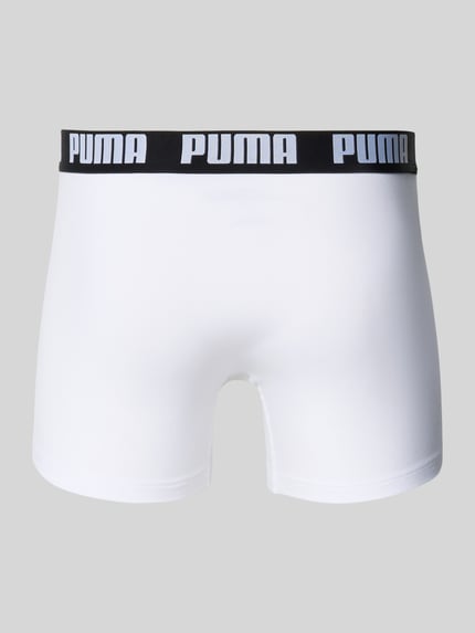 Produktfoto, weißer Trunk aus Baumwoll-Mix im 6er-Pack Modell 'Everyday' von PUMA für Herren Pant & Trunk, schwarzer Bund mit Logo