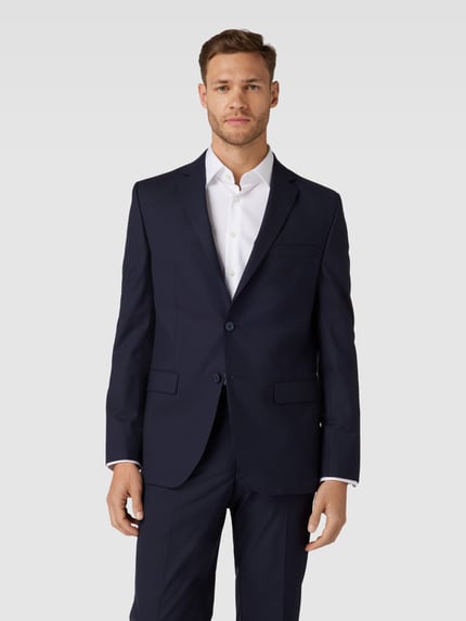 HECHTER PARIS Regular Fit 2-Knopf-Sakko Mit Woll-Anteil Modell 'Modern' Marine 4