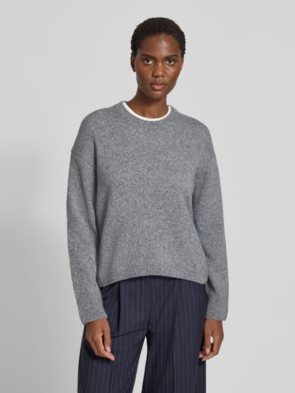 Marc O'Polo Loose Fit Strickpullover aus Schurwoll-Mix Mittelgrau 4