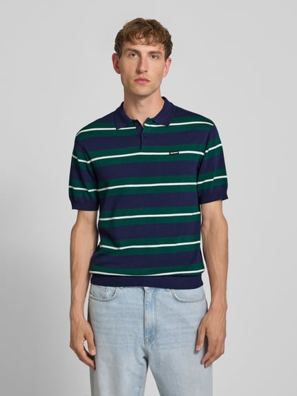 REVIEW Slim Fit Poloshirt aus Viskose-Mix Marine 4