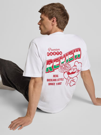 REVIEW T-shirt met labelprint Wit - 3
