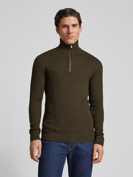 JACK & JONES Premium SCHIPPERSTRUI van puur katoen Model 'BLUCHRISTER' Olijfgroen - 4