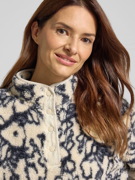 Jake*s Casual Sherpa Jacket mit Stehkragen Ecru 3