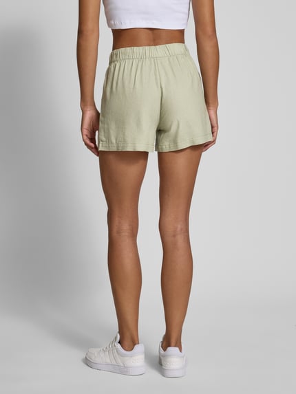 ONLY Loose fit korte broek van een mix van viscose en linnen, model 'CARO' Olijfgroen - 5
