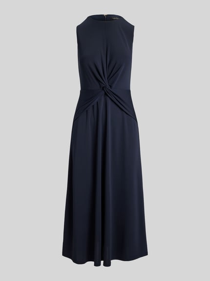 Lauren Ralph Lauren Jurk met knoopdetail in de taille Marineblauw - 2