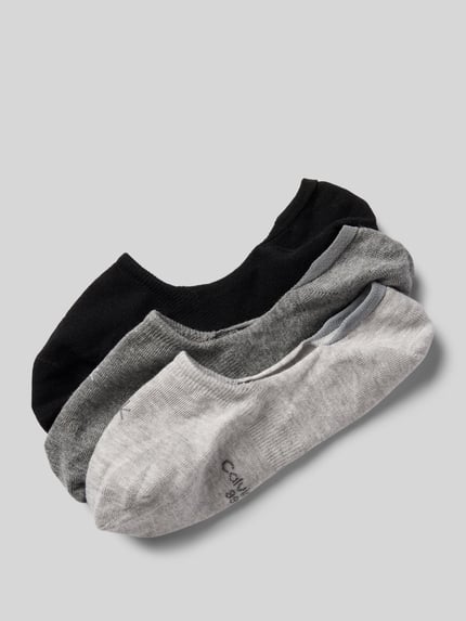 CK Calvin Klein Footies met gestikt logo model 'Footie' in set van 3 Middengrijs - 1