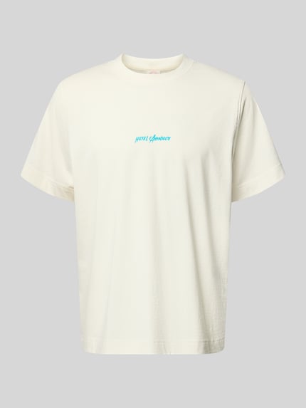 Selected Oversize’owy T-shirt z czystej bawełny model 'ELIAS' Złamany biały 2
