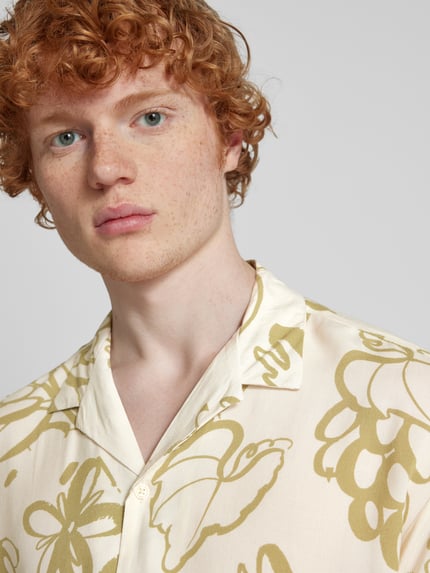 JACK & JONES Regular fit vrijetijdsoverhemd met resortkraag, model 'LUKE' Offwhite - 3