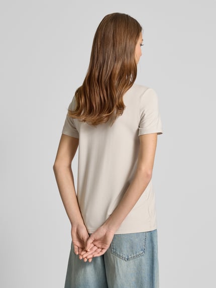 SCHIESSER T-shirt met geribde ronde hals Beige - 5