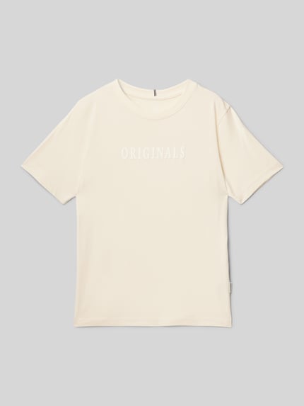 JACK & JONES T-Shirt mit Label-Print Modell 'FREDERIKSBERG' Ecru 1