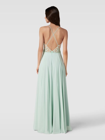 LUXUAR FASHION Abendkleid mit floraler Spitze Gruen 5