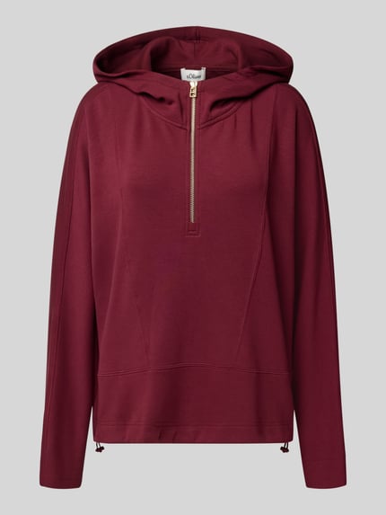 s.Oliver RED LABEL Loose Fit Hoodie aus Viskose-Mix Bordeaux 2