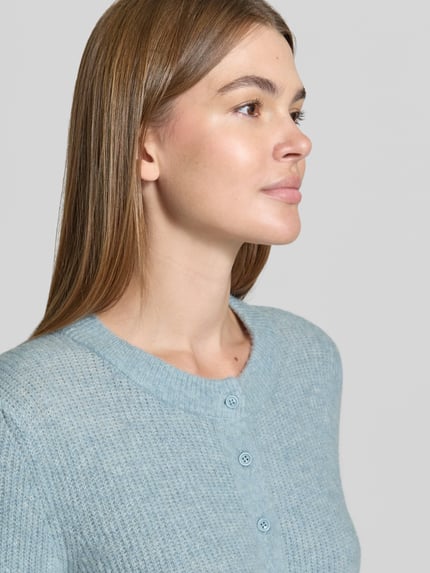 OPUS Cardigan Modell 'Dreni' aus Alpaka Mix Hellblau 3