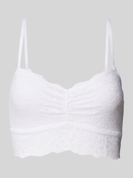 SNOCKS Bustier z koronką i regulowanymi ramiączkami Biały 1