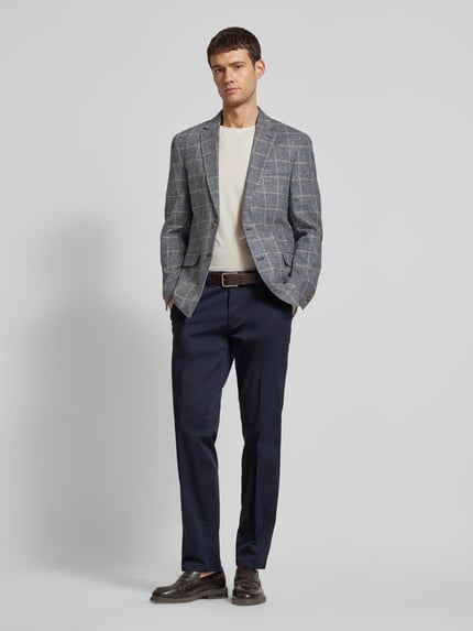 EUREX by Brax comfort fit stoffen broek met Franse steekzakken model 'JIM' Marineblauw - 1