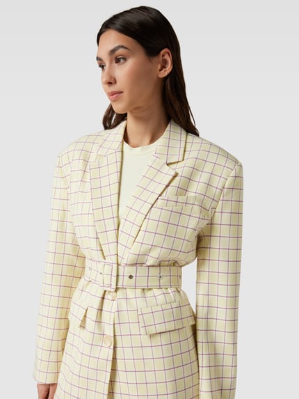STELLA NOVA Blazer mit Allover-Muster Modell 'Mirella' Hellgelb 3