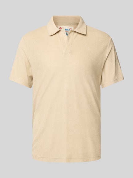 MC2 Saint Barth Slim Fit Poloshirt mit V-Ausschnitt Modell 'JEREMY - TERRY' Beige 1